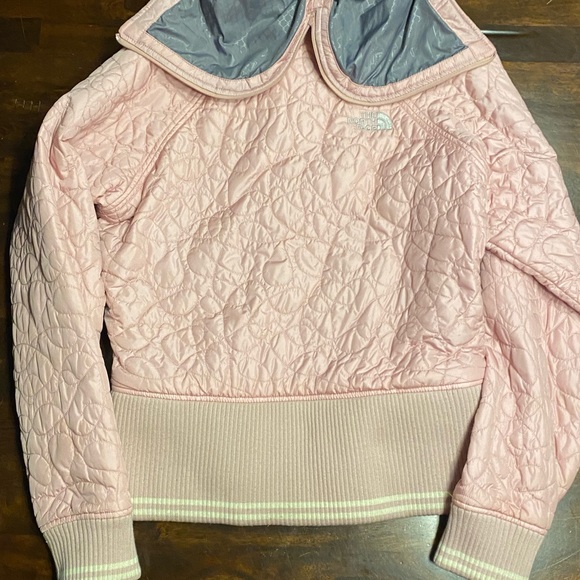 Pink Quilted Puffy North Face Bomber style jacket - Picture 7 of 10